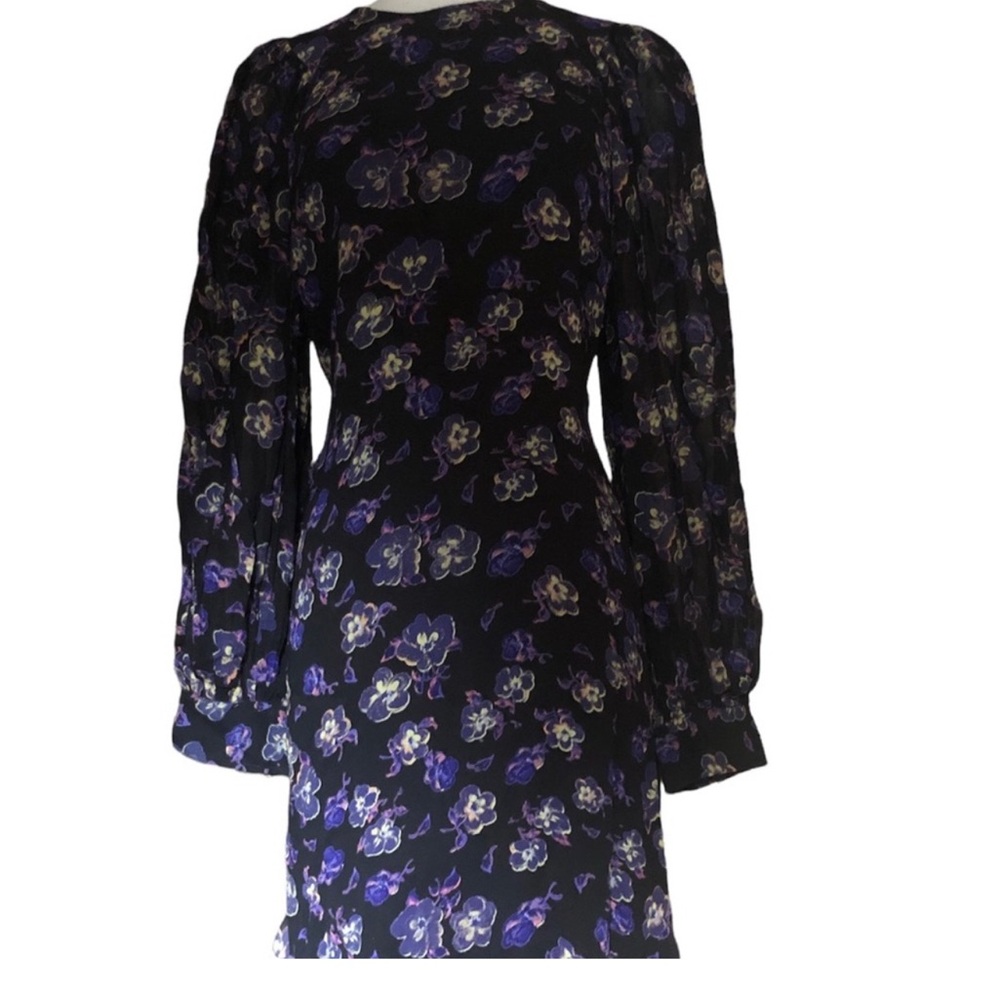 Ganni Floral Black and Purple Women's Dress